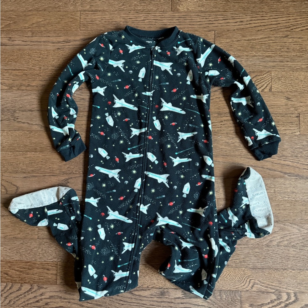 Carter's Black Space-Themed Kids Footie